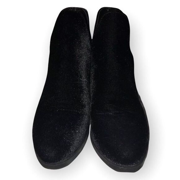 Coolway Briel‎ Velvet Ankle Boots Booties Womens 7 Chunky Heel Black - Picture 2 of 7